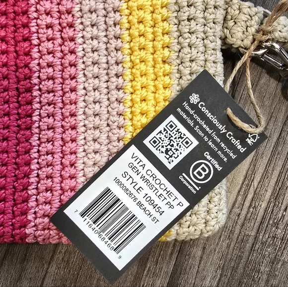 NWT THE SAK Vita Crochet Wristlet, Beach Stripe - Picture 6 of 10